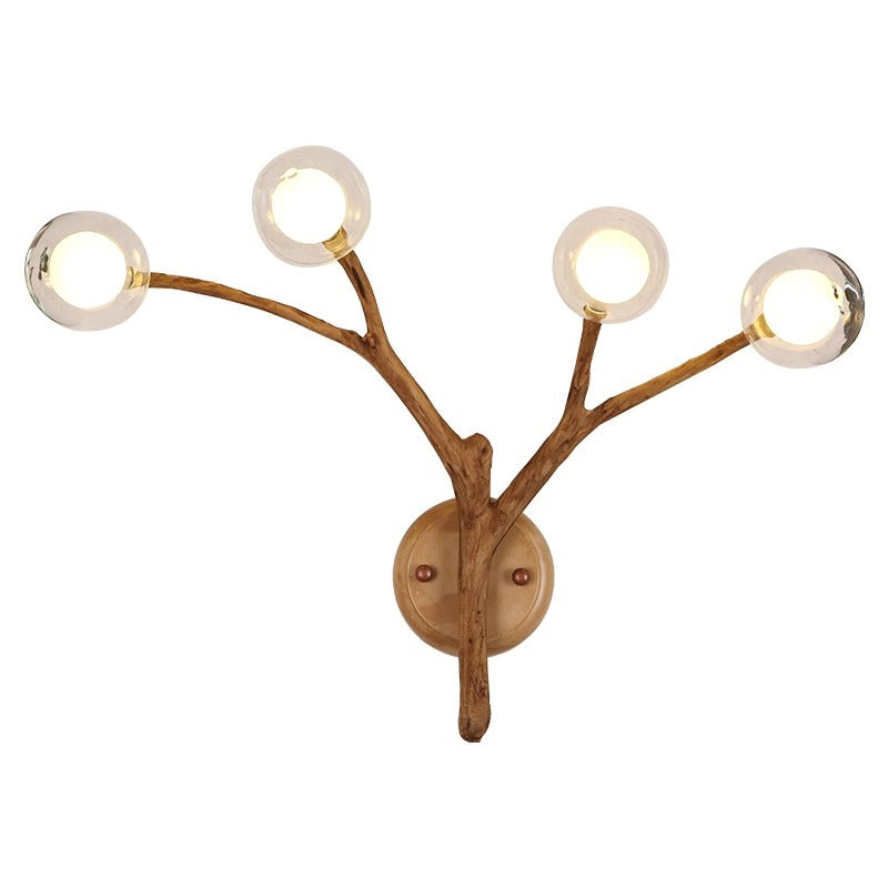 Japanese Polymer Glass Lampshade 4 - Light Wall Sconce Lamp