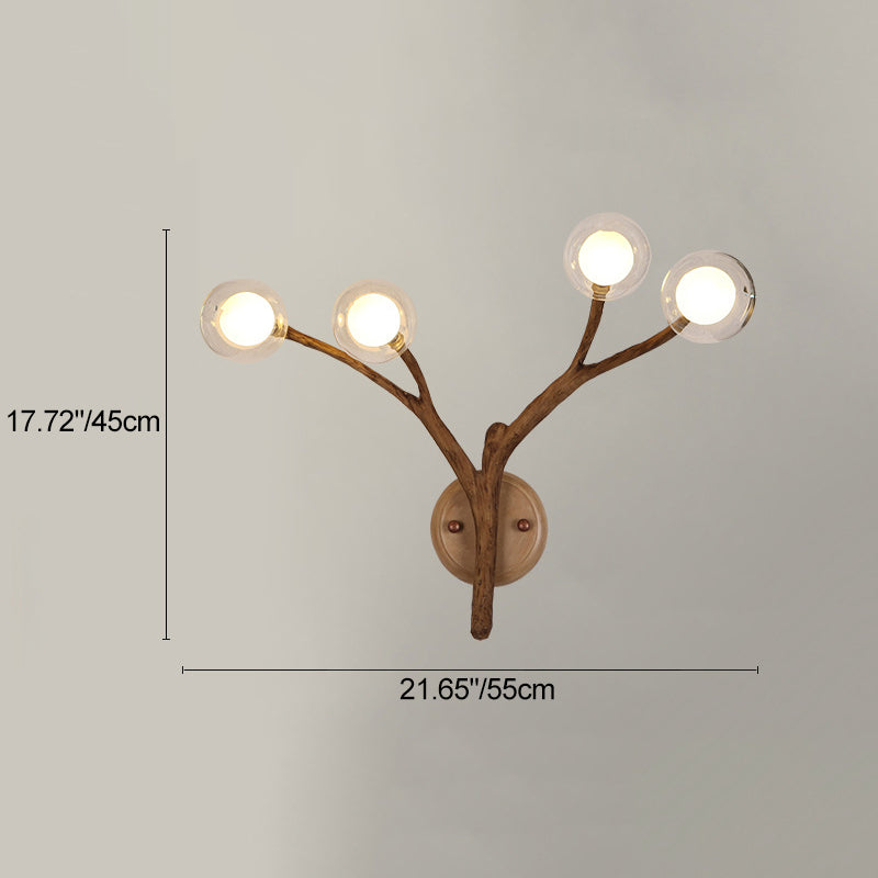 Japanese Polymer Glass Lampshade 4 - Light Wall Sconce Lamp