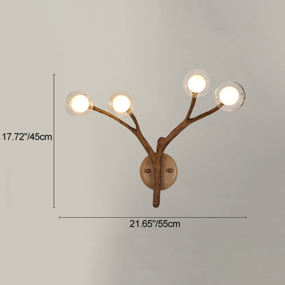 Japanese Polymer Glass Lampshade 4 - Light Wall Sconce Lamp
