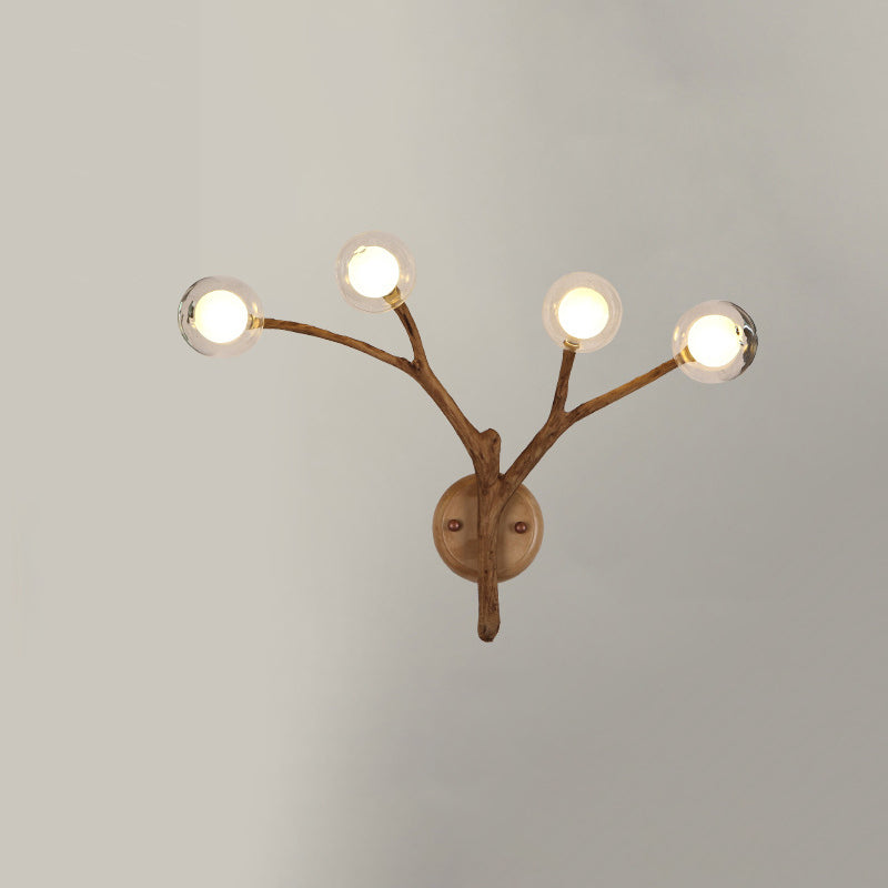 Japanese Polymer Glass Lampshade 4 - Light Wall Sconce Lamp