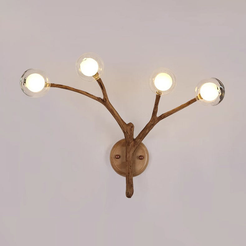 Japanese Polymer Glass Lampshade 4 - Light Wall Sconce Lamp