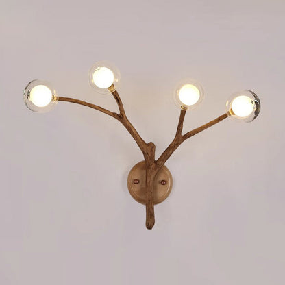 Japanese Polymer Glass Lampshade 4 - Light Wall Sconce Lamp