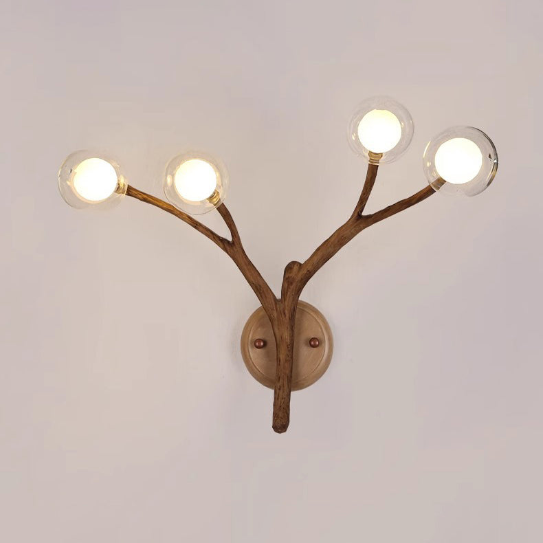 Japanese Polymer Glass Lampshade 4 - Light Wall Sconce Lamp
