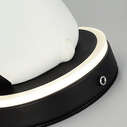 Contemporary Creative Panda Resin Base PVC Lampshade LED Table Lamp For Bedroom