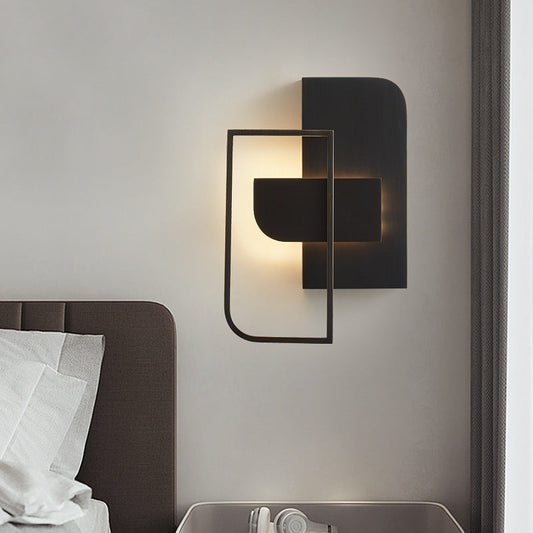 Scandinavian Stitching Copper Hardware LED Wall Sconce Lamp