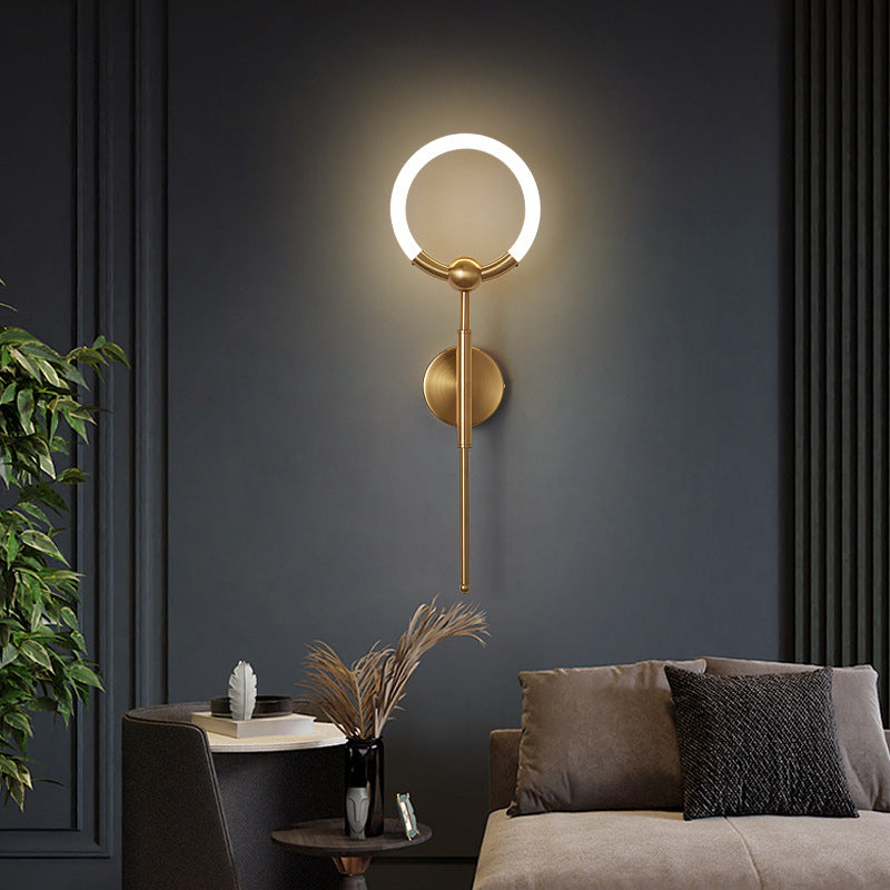 Nordic Round Circle Iron Acrylic LED Wall Sconce Lamp