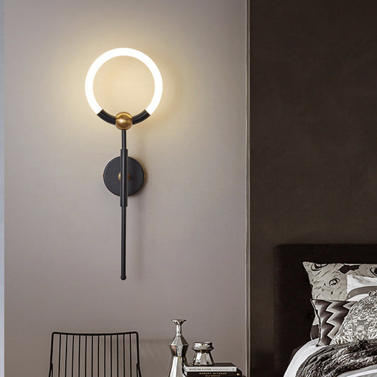 Nordic Round Circle Iron Acrylic LED Wall Sconce Lamp