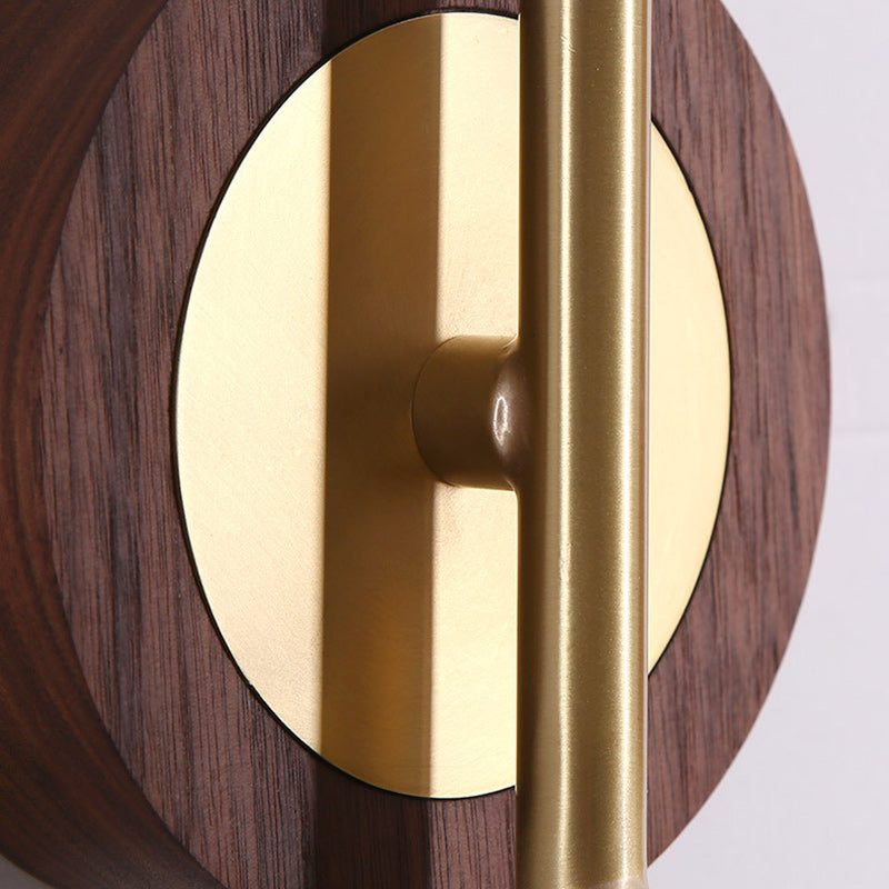 Chinese Copper Walnut Lampshade 1 - Light Wall Sconce Lamp