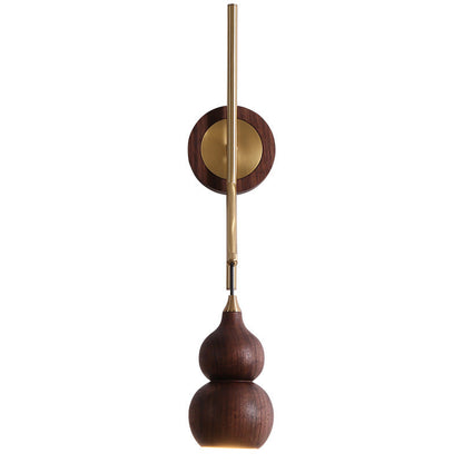 Chinese Copper Walnut Lampshade 1 - Light Wall Sconce Lamp