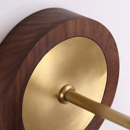 Chinese Copper Walnut Lampshade 1 - Light Wall Sconce Lamp