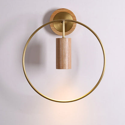 Chinese Copper Walnut Lampshade 1 - Light Wall Sconce Lamp