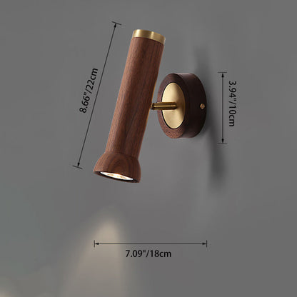 Japanese Copper Walnut Lampshade 1 - Light Wall Sconce Lamp