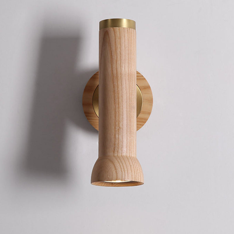 Japanese Copper Walnut Lampshade 1 - Light Wall Sconce Lamp