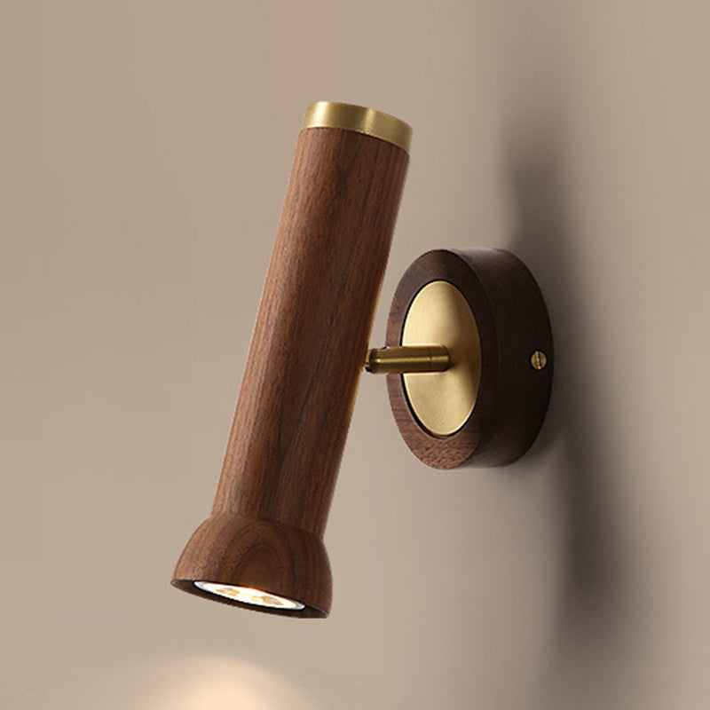 Japanese Copper Walnut Lampshade 1 - Light Wall Sconce Lamp