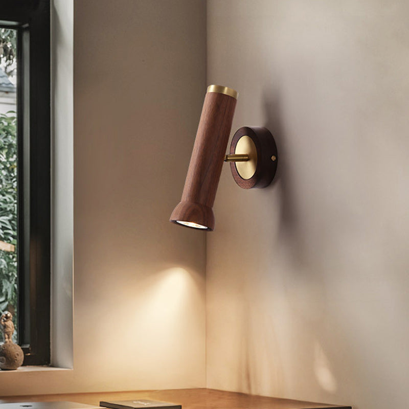 Japanese Copper Walnut Lampshade 1 - Light Wall Sconce Lamp