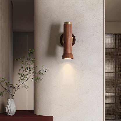 Japanese Copper Walnut Lampshade 1 - Light Wall Sconce Lamp