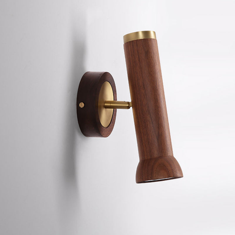 Japanese Copper Walnut Lampshade 1 - Light Wall Sconce Lamp