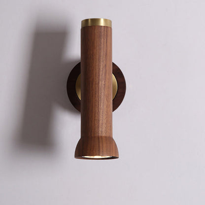 Japanese Copper Walnut Lampshade 1 - Light Wall Sconce Lamp