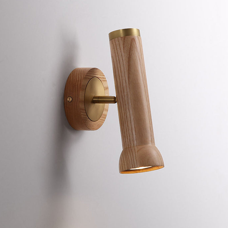 Japanese Copper Walnut Lampshade 1 - Light Wall Sconce Lamp