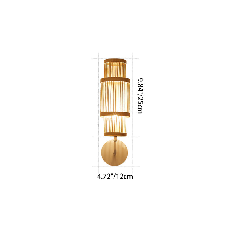 Japanese Bamboo Lampshade 1 - Light Wall Sconce Lamp