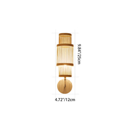 Japanese Bamboo Lampshade 1 - Light Wall Sconce Lamp