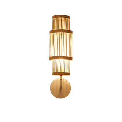 Japanese Bamboo Lampshade 1 - Light Wall Sconce Lamp