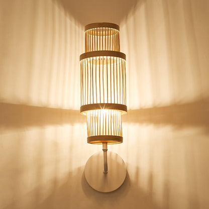 Japanese Bamboo Lampshade 1 - Light Wall Sconce Lamp