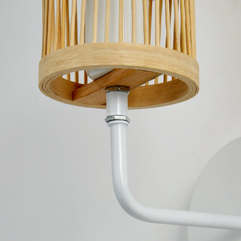 Japanese Bamboo Lampshade 1 - Light Wall Sconce Lamp