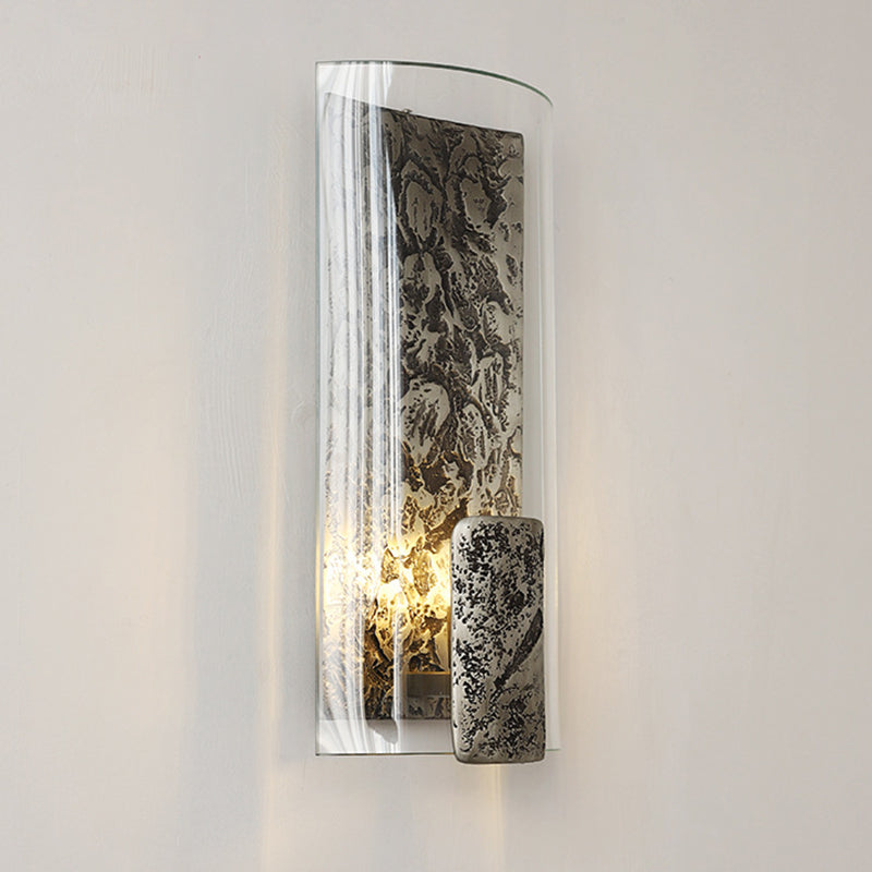 Deco Semicircle Glass Aluminum 1 - Light Wall Sconce Lamp