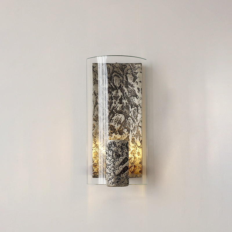 Deco Semicircle Glass Aluminum 1 - Light Wall Sconce Lamp