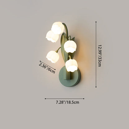 French Floral Bouquet Iron PC 5 - Light Wall Sconce Lamp