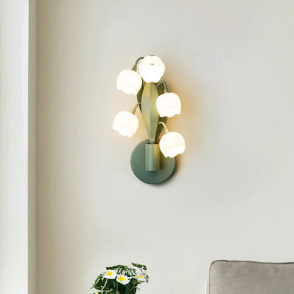 French Floral Bouquet Iron PC 5 - Light Wall Sconce Lamp