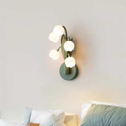 French Floral Bouquet Iron PC 5 - Light Wall Sconce Lamp
