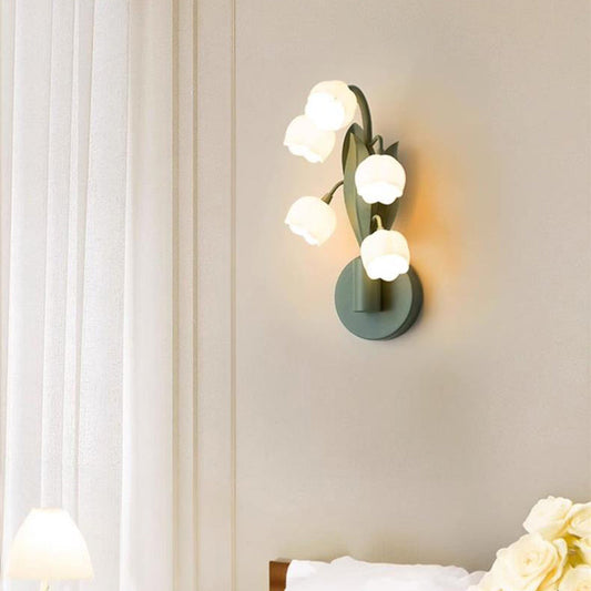 French Floral Bouquet Iron PC 5 - Light Wall Sconce Lamp
