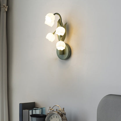 French Floral Bouquet Iron PC 5 - Light Wall Sconce Lamp