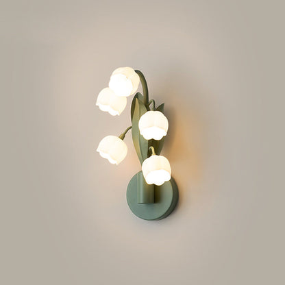 French Floral Bouquet Iron PC 5 - Light Wall Sconce Lamp
