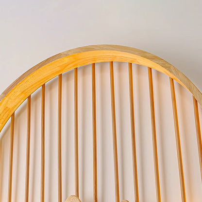 Chinese Mountains Rubber Wood LED Wall Sconce Lamp