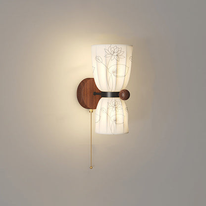 French Print Iron Fabric 1/2 - Light Wall Sconce Lamp