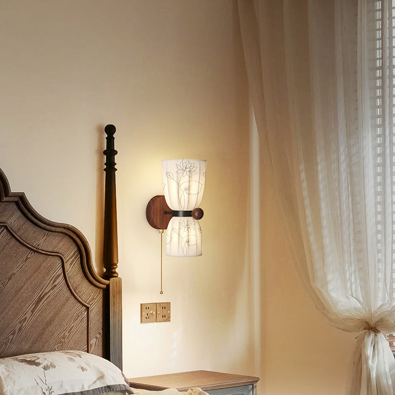 French Print Iron Fabric 1/2 - Light Wall Sconce Lamp