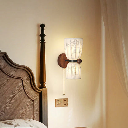 French Print Iron Fabric 1/2 - Light Wall Sconce Lamp