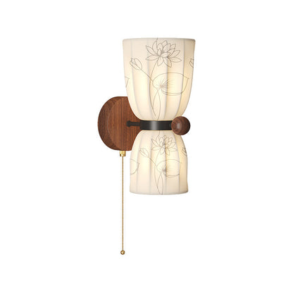 French Print Iron Fabric 1/2 - Light Wall Sconce Lamp