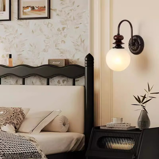 Retro Orb Hook Iron Glass 1 - Light Wall Sconce Lamp