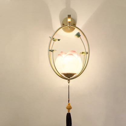 Chinese Resin Ceramics Iron 1 - Light Wall Sconce Lamp