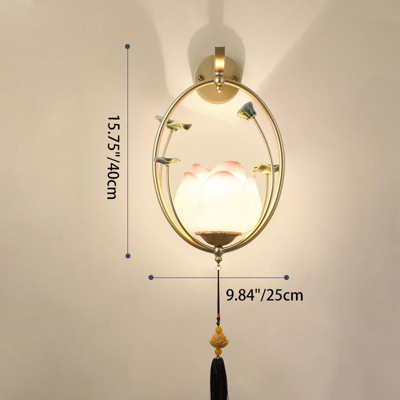 Chinese Resin Ceramics Iron 1 - Light Wall Sconce Lamp
