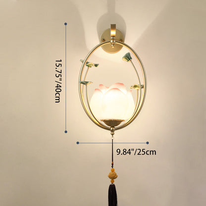 Chinese Resin Ceramics Iron 1 - Light Wall Sconce Lamp