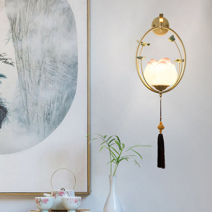 Chinese Resin Ceramics Iron 1 - Light Wall Sconce Lamp