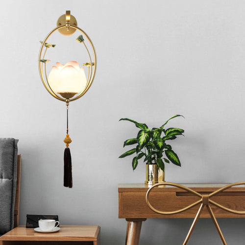 Chinese Resin Ceramics Iron 1 - Light Wall Sconce Lamp