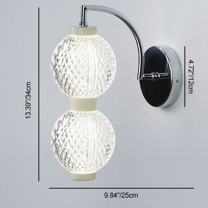 Nordic Round Orbs Acrylic Iron 1/2 - Light Wall Sconce Lamp
