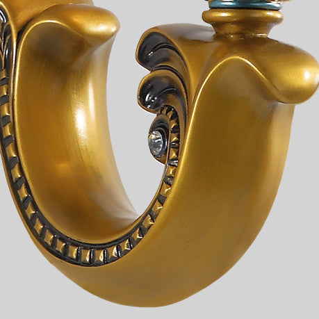 Morning Glory Iron Resin Glass 1/2 - Light Wall Sconce Lamp