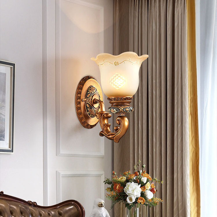 Morning Glory Resin Glass 1 - Light Wall Sconce Lamp